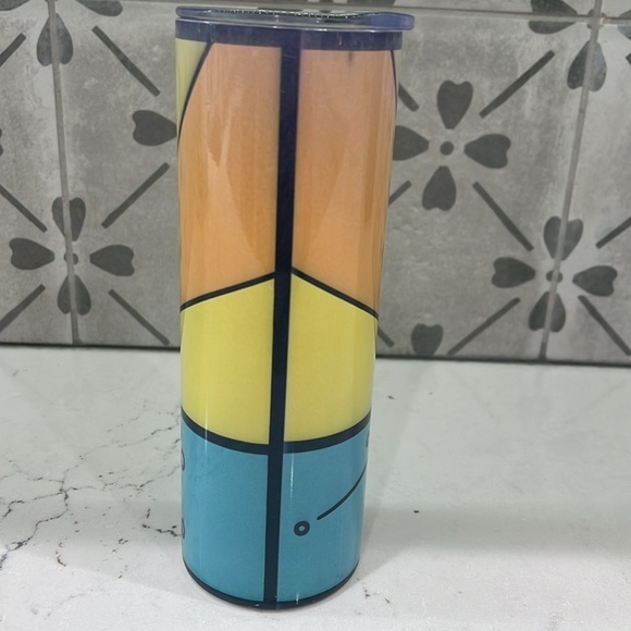 THE WHOLE HERD metal cowboy motif tall tumbler. Like new - Picture 3 of 8